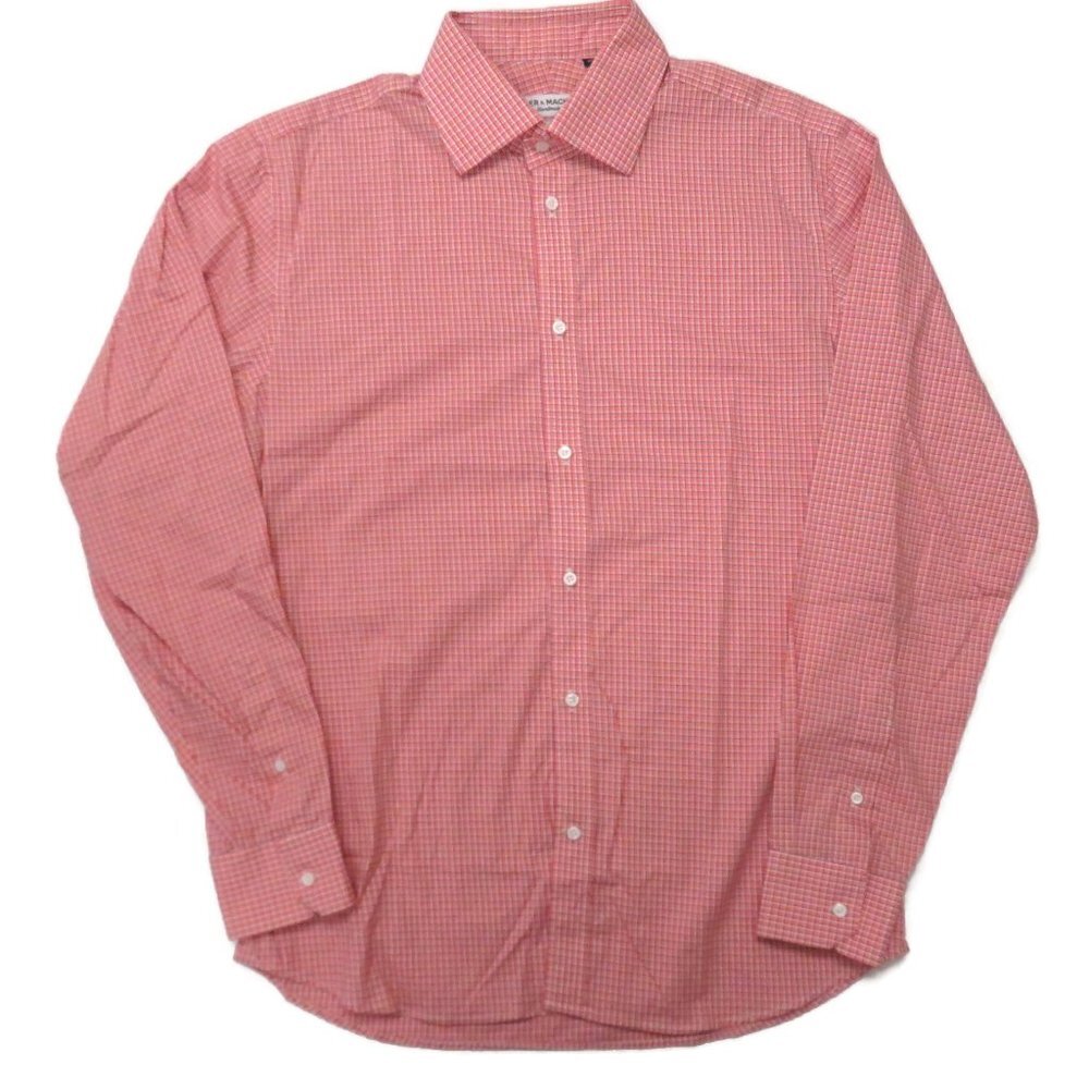 Spier & Mackay Button‎ Up Shirt Mens 16.5 Handmade Slim Check Long Sleeve